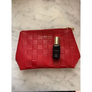 Brand New Jo Malone Women's Zip Pouch Bag and .35 fl oz Scarlet Poppy Fragrance